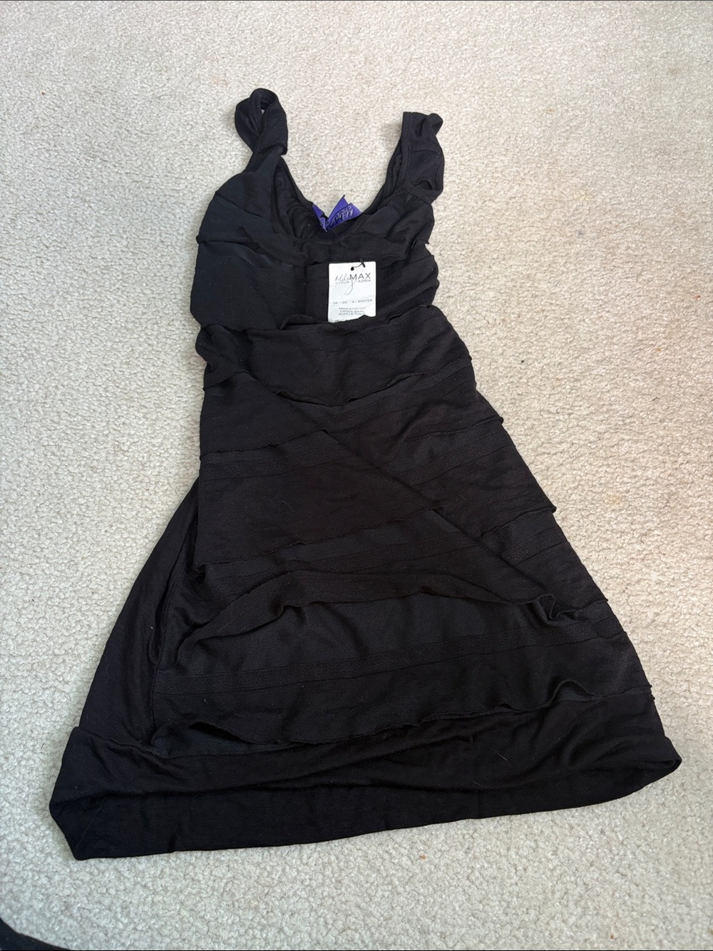 Miley Cyrus Black Textured Dress